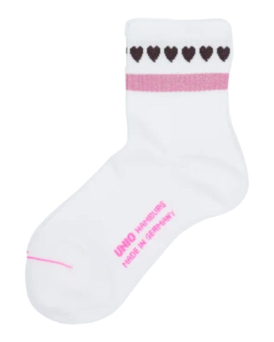 Mini Glitzi Socken UNIO 10 White-Bordeaux-Barbie 36-38 