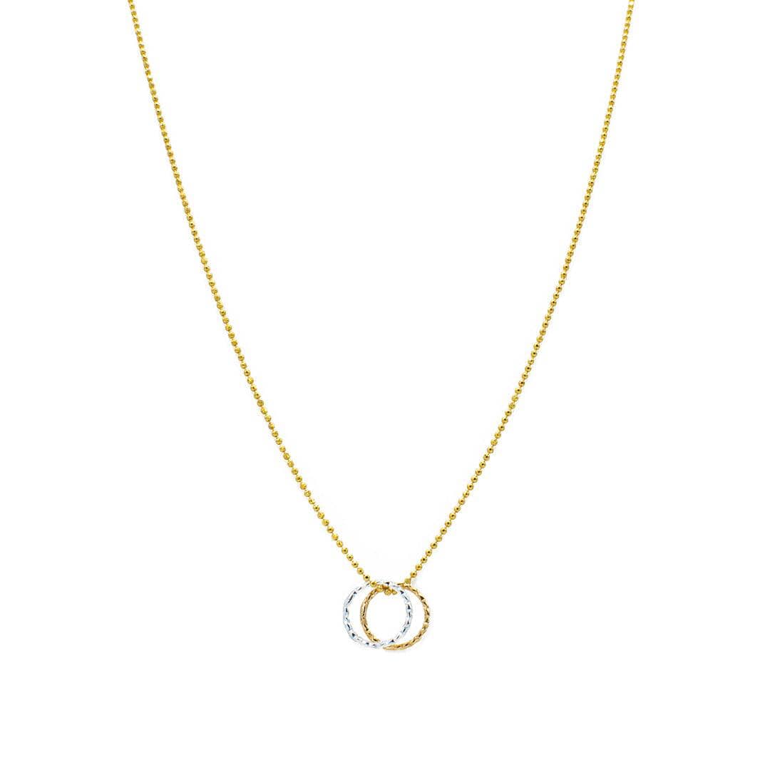 Mira Kette inrosa Gold 40 – 42cm, Ringe bicolor 1 cm 