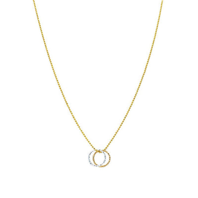 Mira Kette inrosa Gold 40 – 42cm, Ringe bicolor 1 cm 