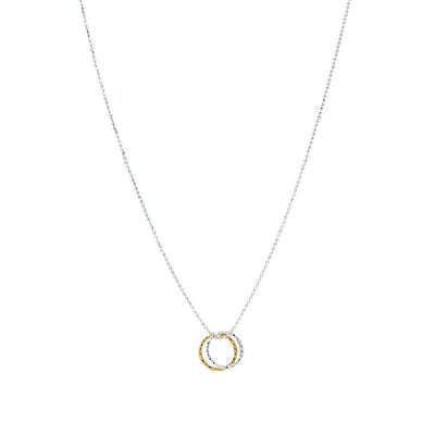 Mira Kette inrosa Silber 40 – 42cm, Ringe bicolor 1 cm 