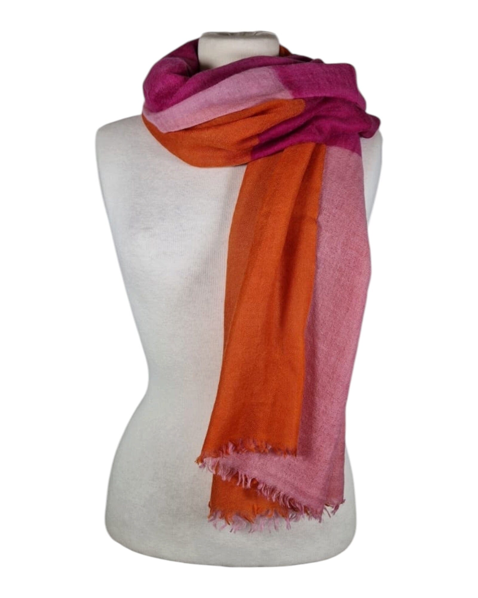 Modern Mosaic Kaschmirschal Mala Alisha Pink/Orange 125x125 cm 