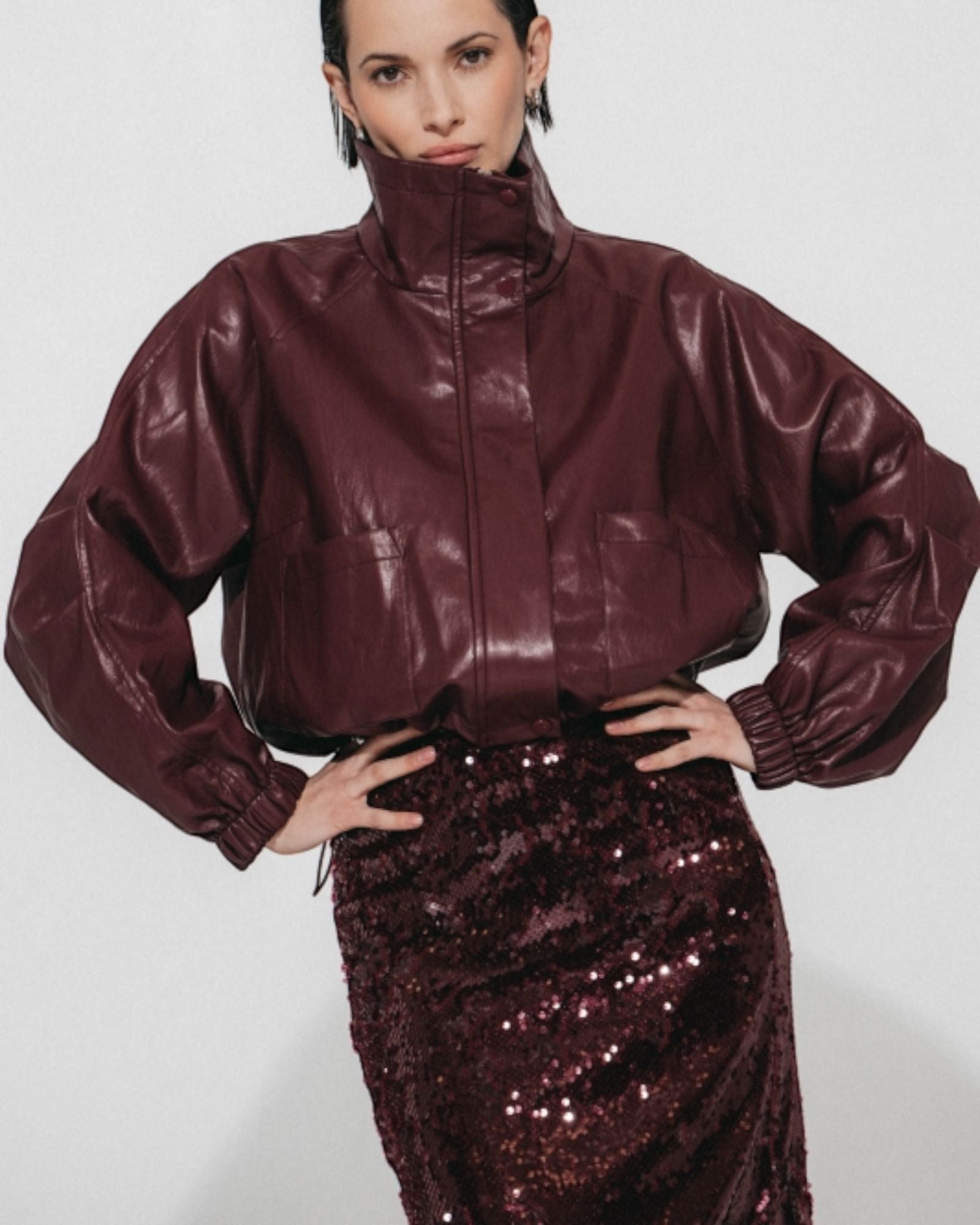 Nerina Bomber Jacket Jacke Jane Lushka 10 Bordo S 