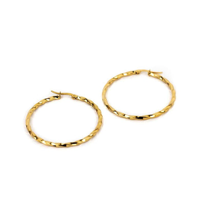 Ohrringe Calvi Ohrringe inrosa Gold 5cm Durchmesser 