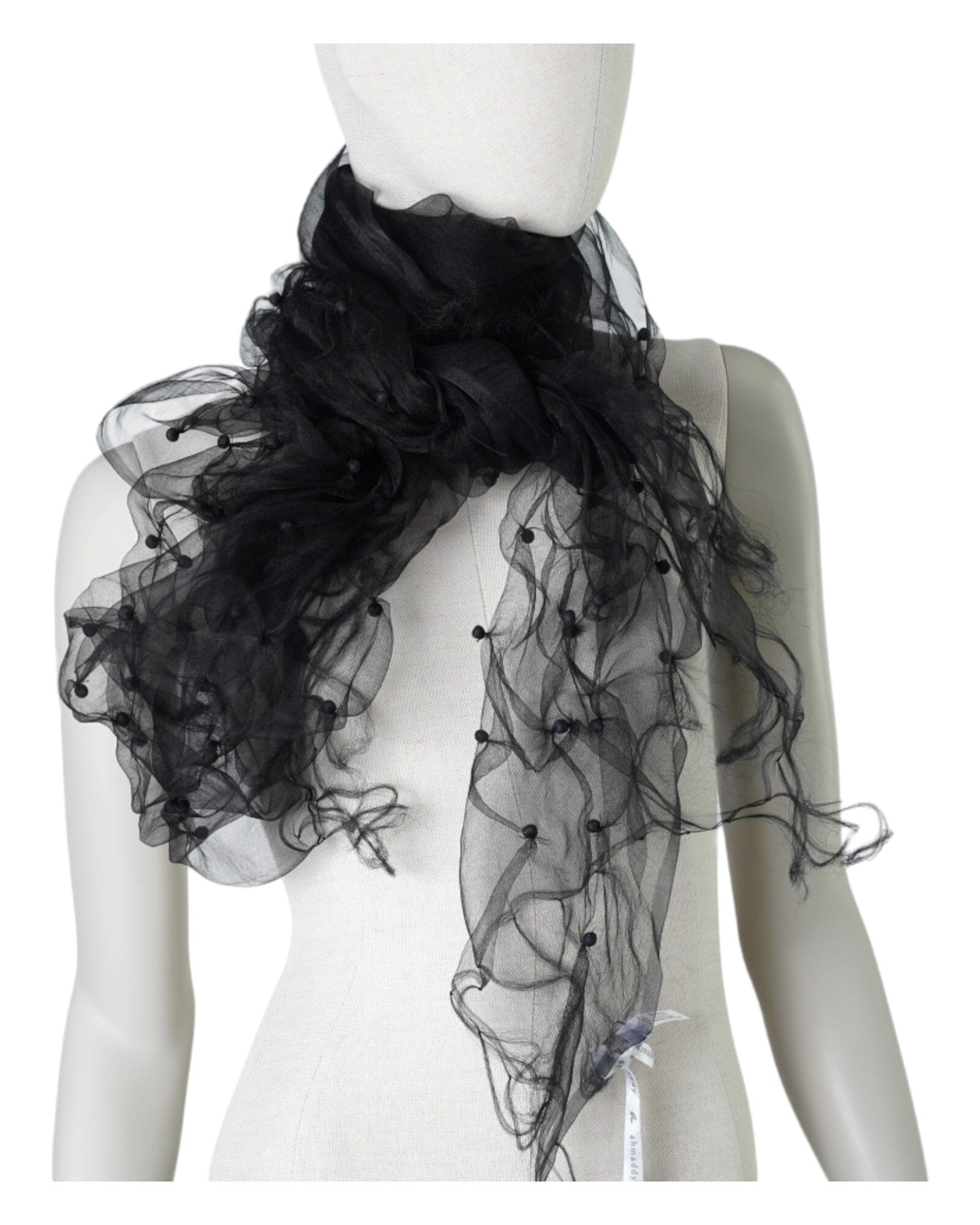 Organza Seidenschal Seidentuch Ahmaddy 01 Schwarz 80x180cm 