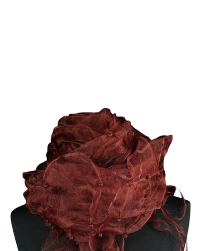 Organza Seidenschal Seidentuch Ahmaddy 206 Dunkelrot 80x180cm 
