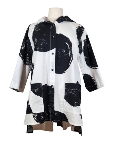 Oversize Bluse Bluse Elli Weiß/Schwarz 1 