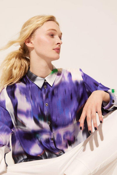 Print Bluse Bluse Hindahl & Skudelny Lila Flower S 