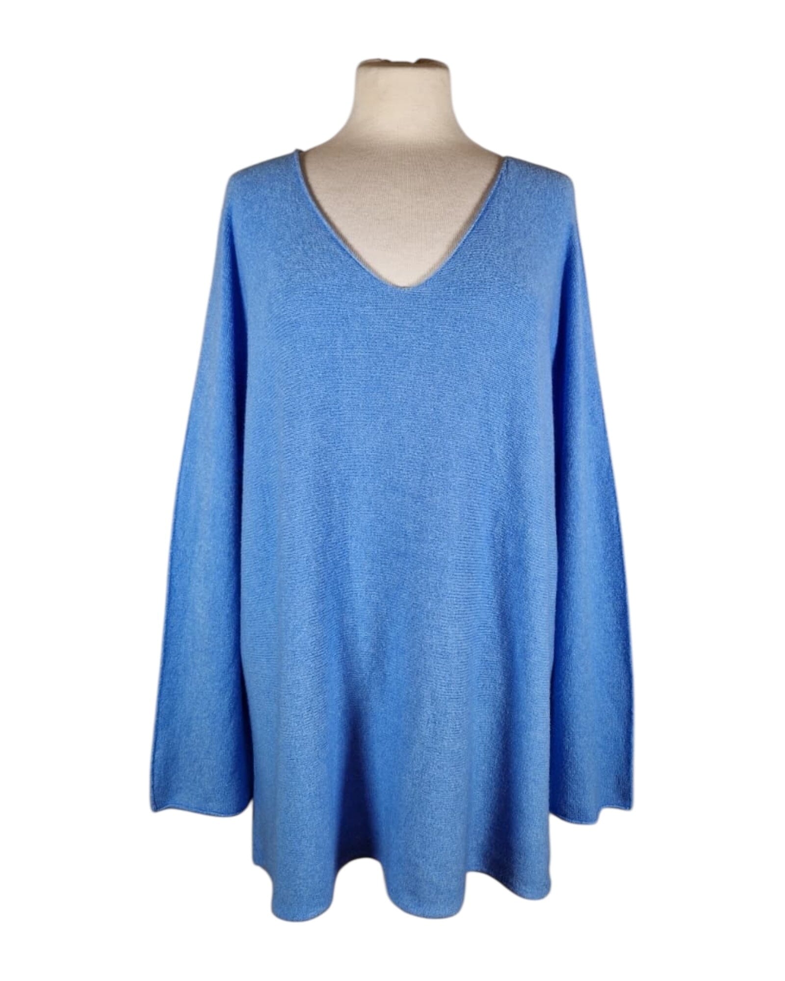 Pullover V-Ausschnitt Lang Pullover Kolibri Ulm Blau Einheitsgröße 