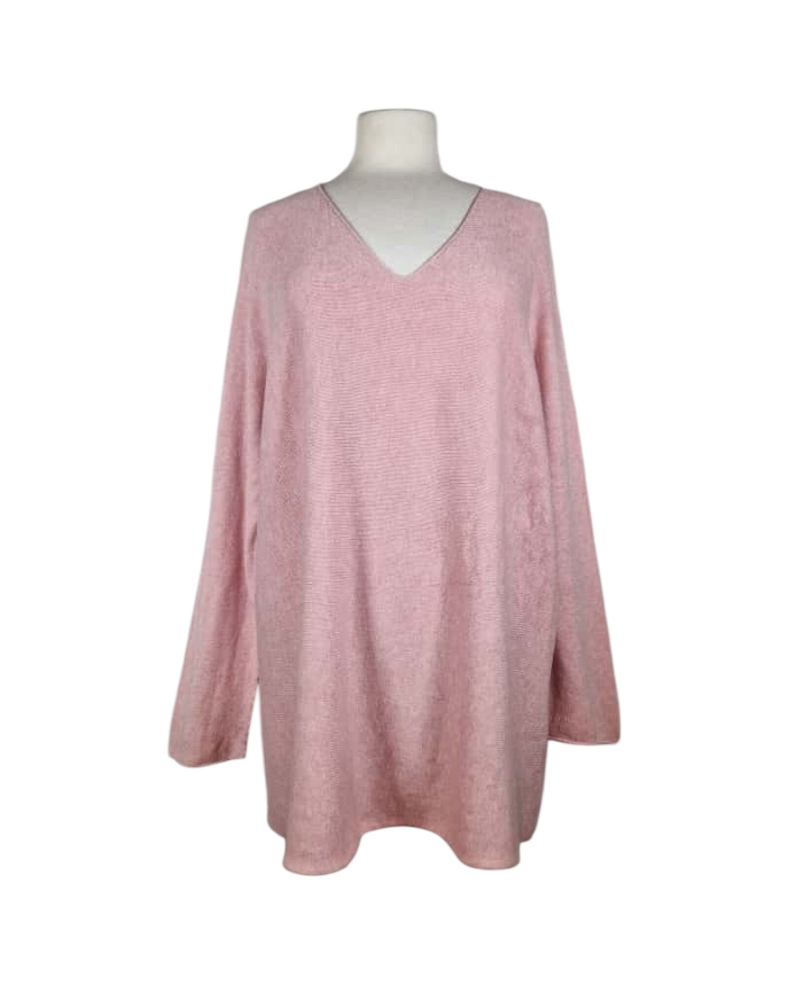 Pullover V-Ausschnitt Lang Pullover Kolibri Ulm Rosa Einheitsgröße 