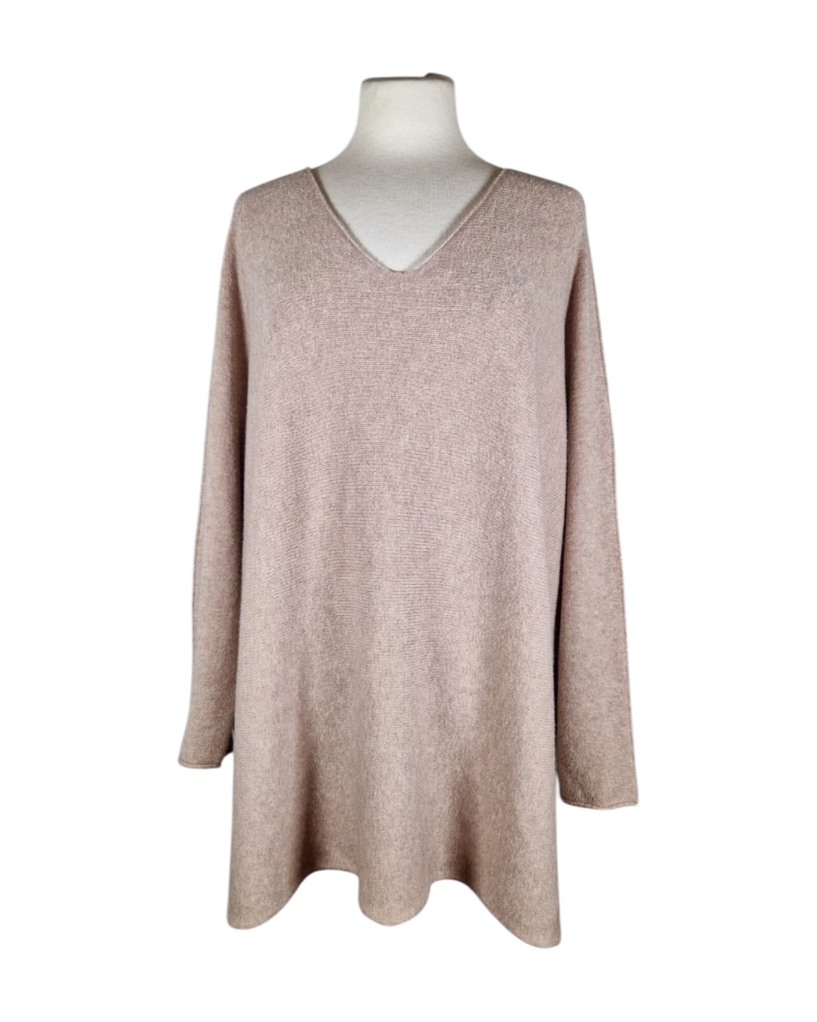 Pullover V-Ausschnitt Lang Pullover Kolibri Ulm Taupe Einheitsgröße 