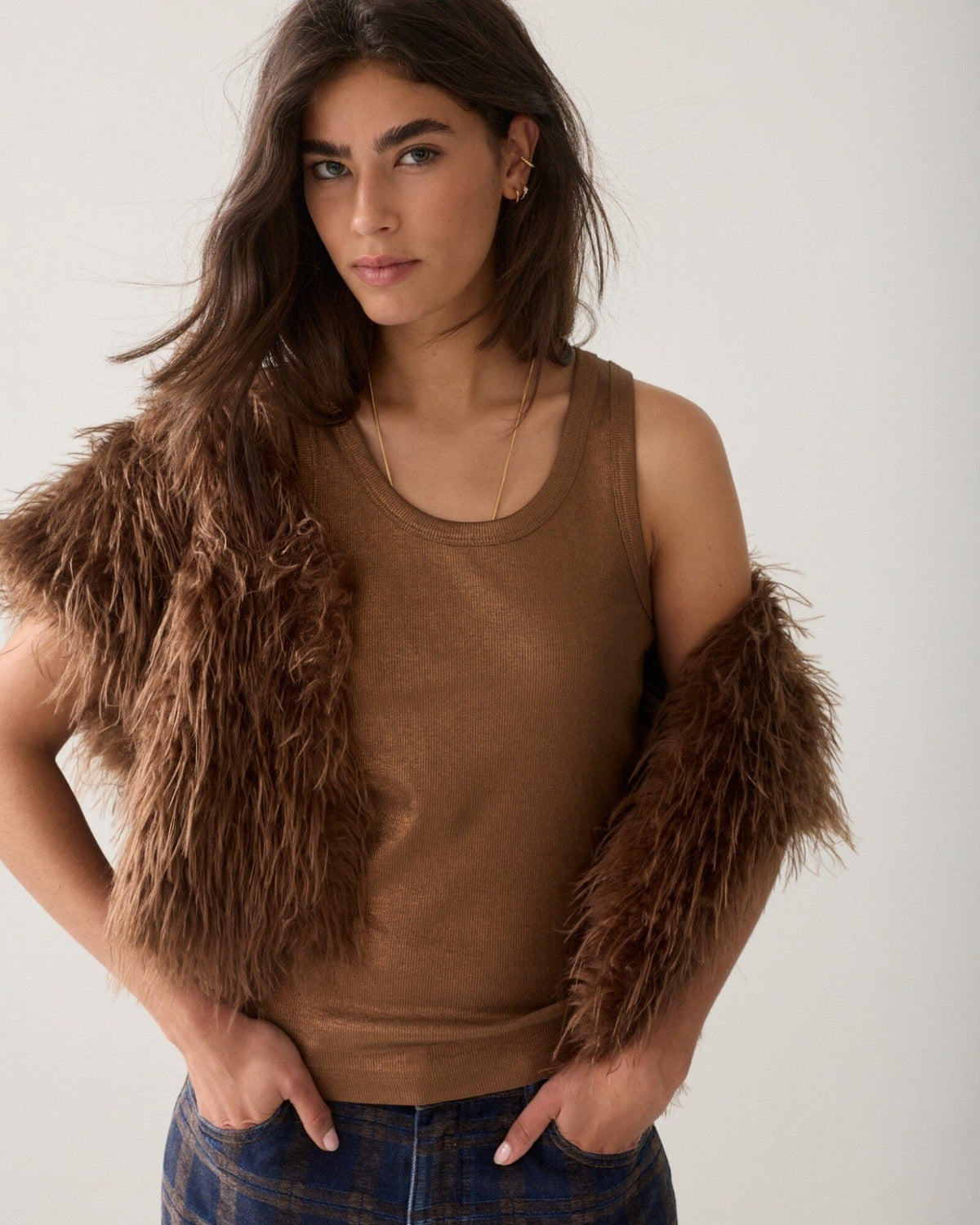 Rip Tanktop Top Summum Woman 756 Sephia Brown S 