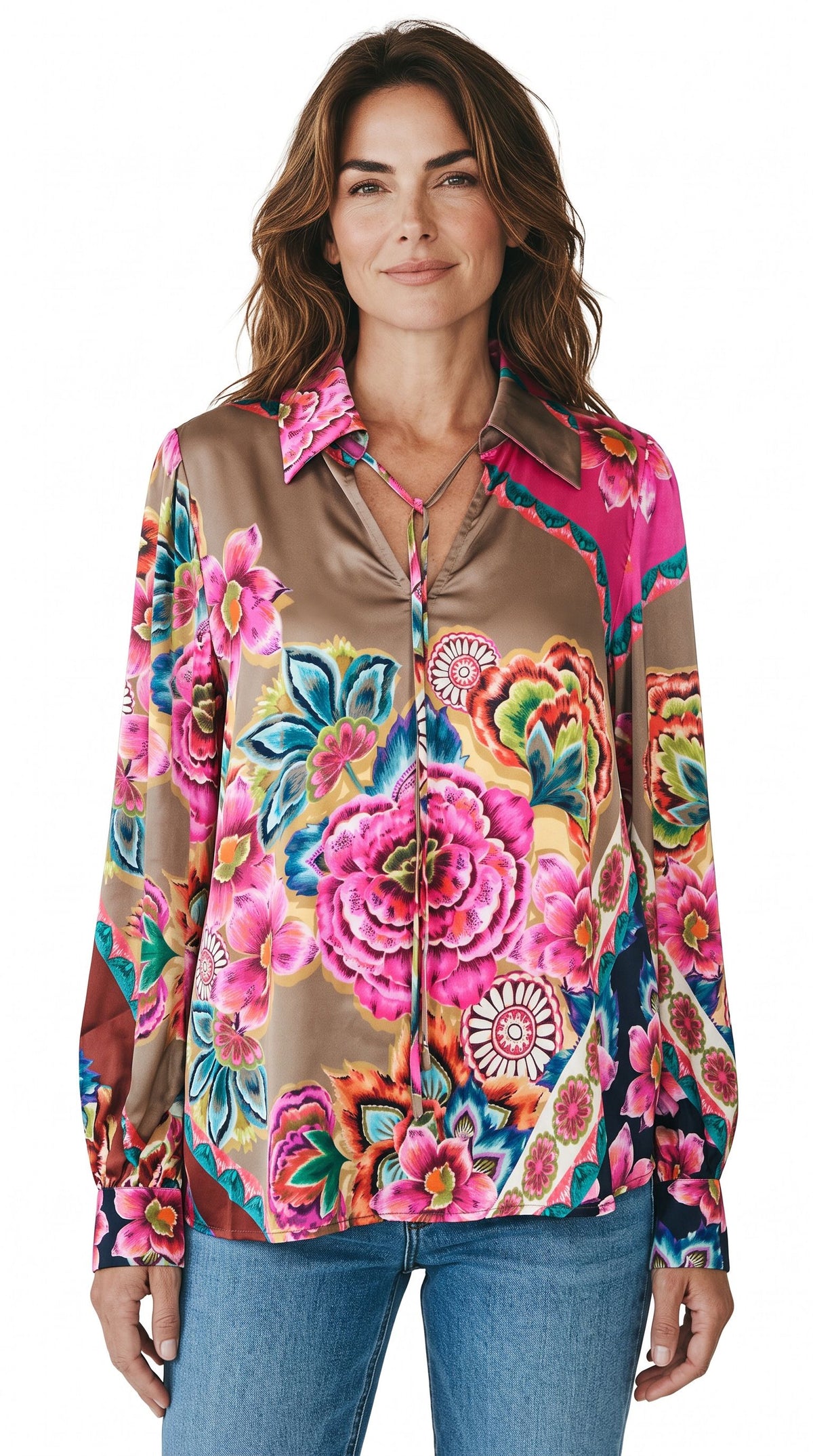 Satinbluse FLOWERS Bluse Grace 
