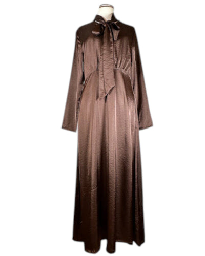 Satinkleid Lang Kleid Grace 128 Dark Choclate S 