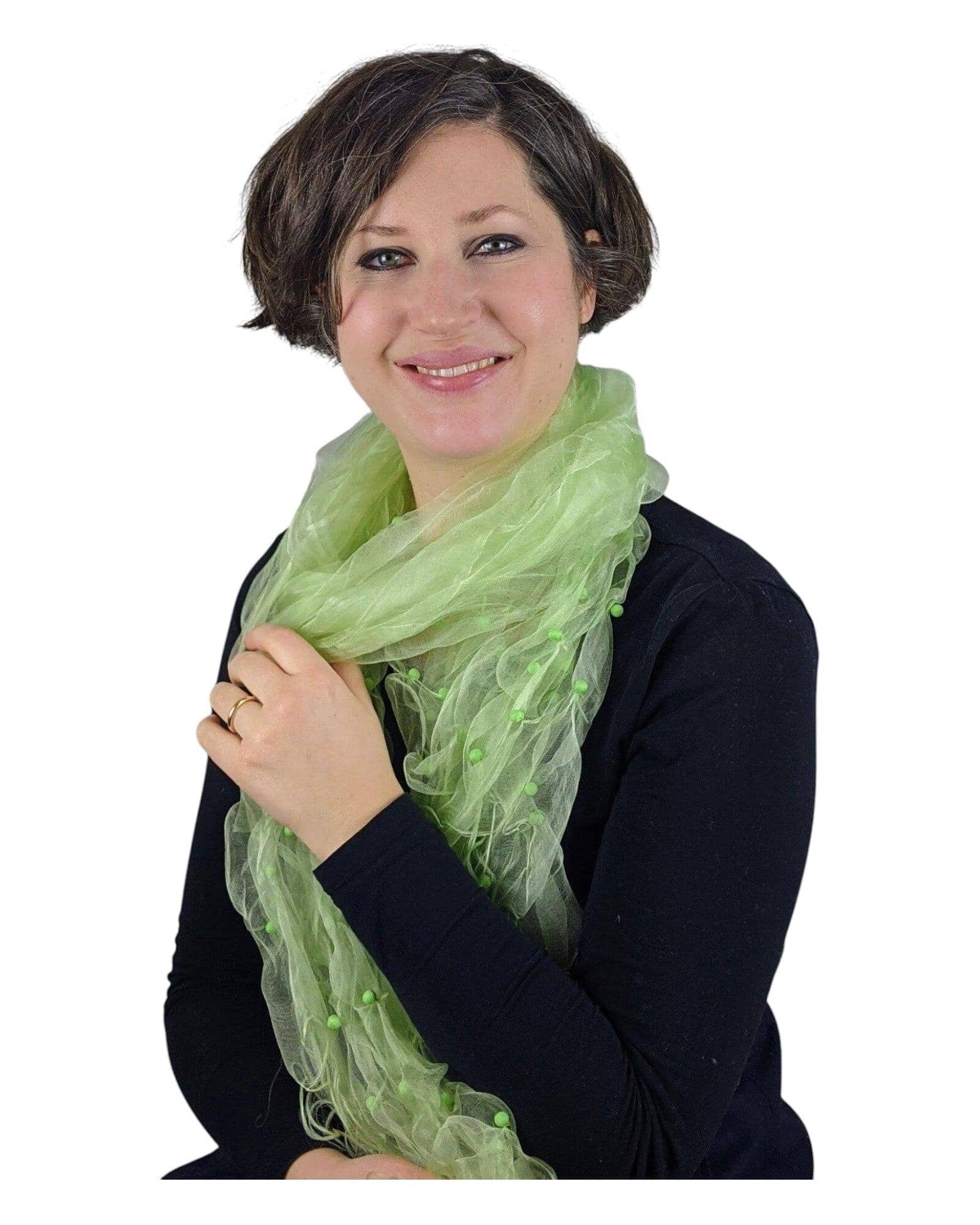 Seidenschal Organza mit Kugeln Schal Ahmaddy 