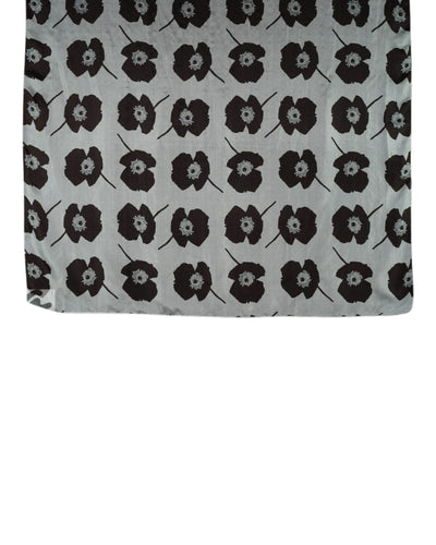 Seidenschal Seidentuch Ahmaddy Mohn Schwarz/Grau 100x190 cm 