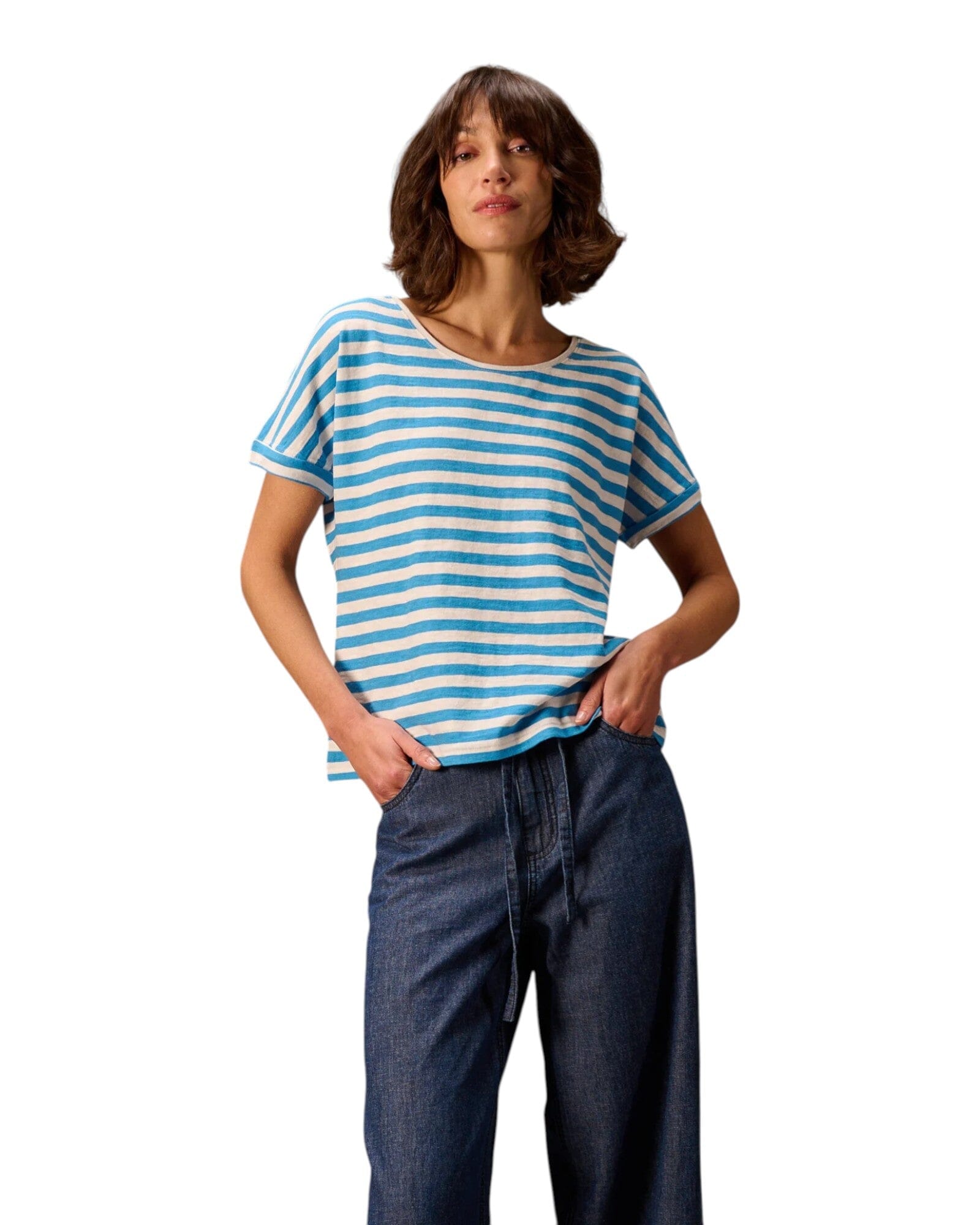 Shirt GOTS Hose Nile Azur S 