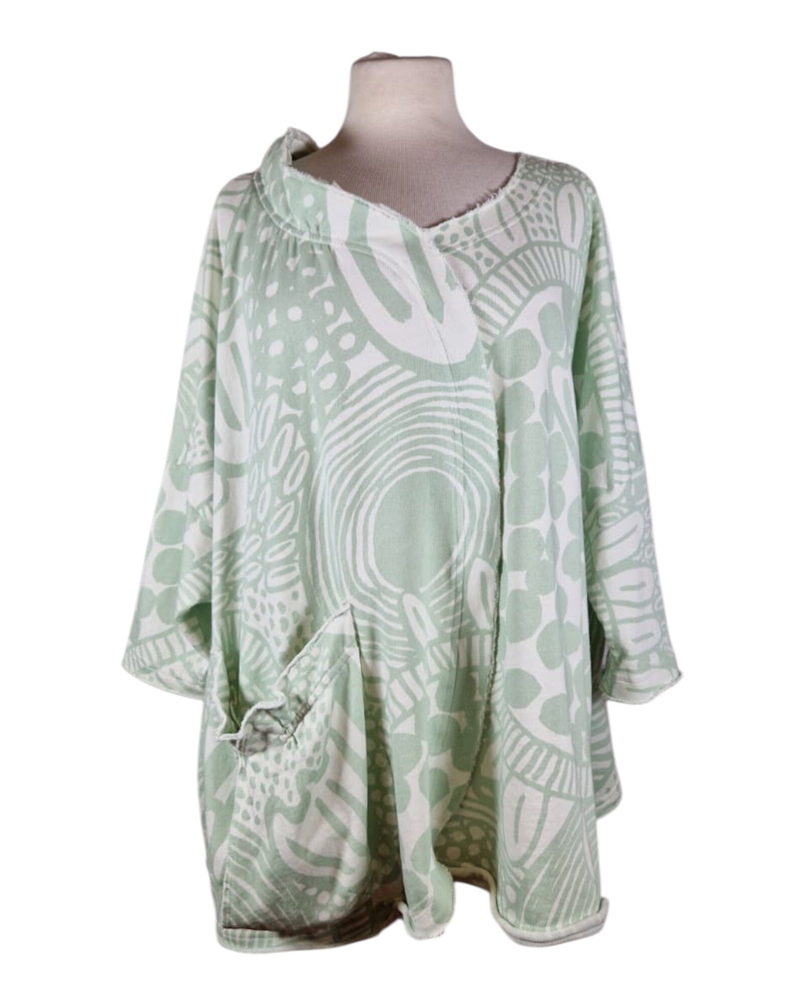 Shirt Pullover Rundholz Black Label 481 Lime Print S 