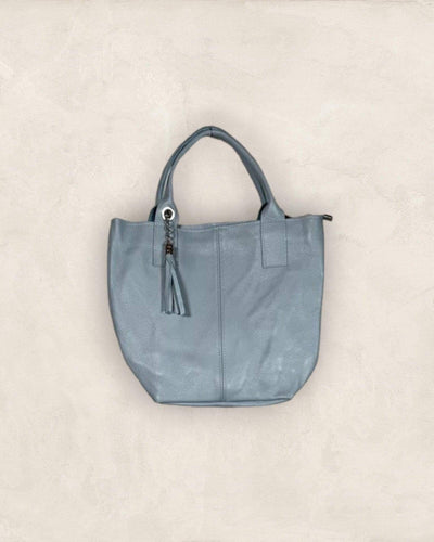 Shoppingbag Leder Tasche Kolibri Ulm Hellblau ca. 42x35cm 
