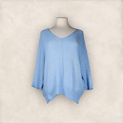 Sommer Pulli Pullover Kolibri Ulm Hellblau Einheitsgröße 