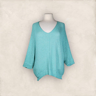 Sommer Pulli Pullover Kolibri Ulm Türkis Einheitsgröße 