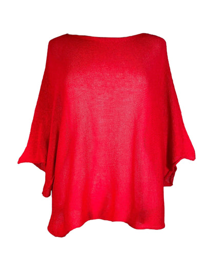 Sommerpullover Kurzarm Pullover Kolibri Ulm Rot Einheitsgröße 