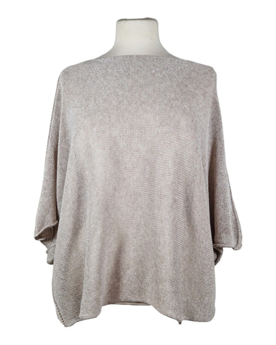 Sommerpullover Kurzarm Pullover Kolibri Ulm Taupe Einheitsgröße 