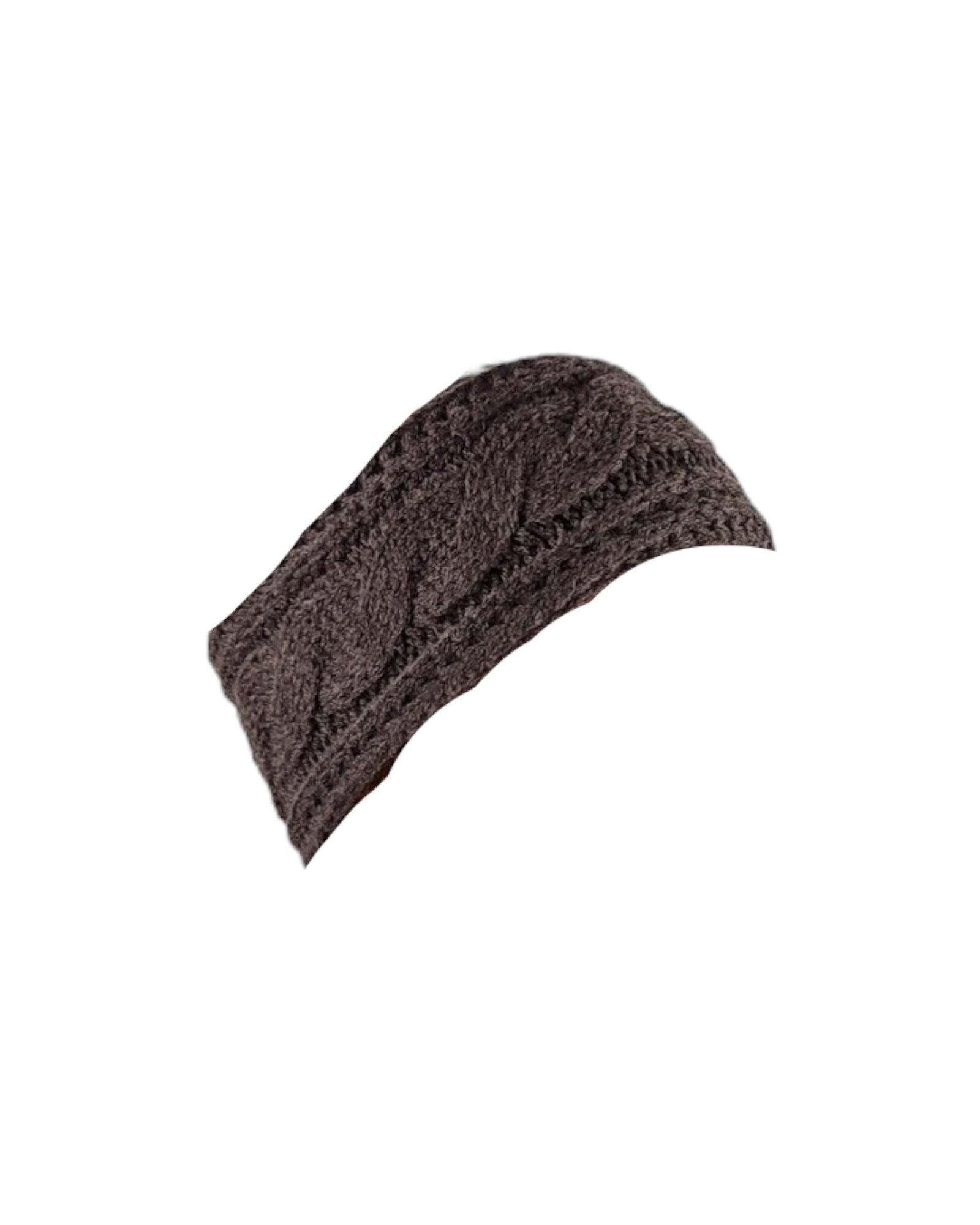 Stirnband Zopfmuster mit Fleecefutter Stirnband Gebeana 56 nuss 