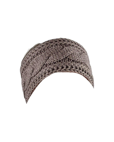 Stirnband Zopfmuster mit Fleecefutter Stirnband Gebeana 57 cappuccino 