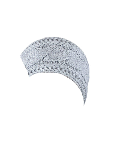 Stirnband Zopfmuster mit Fleecefutter Stirnband Gebeana 99 silber 
