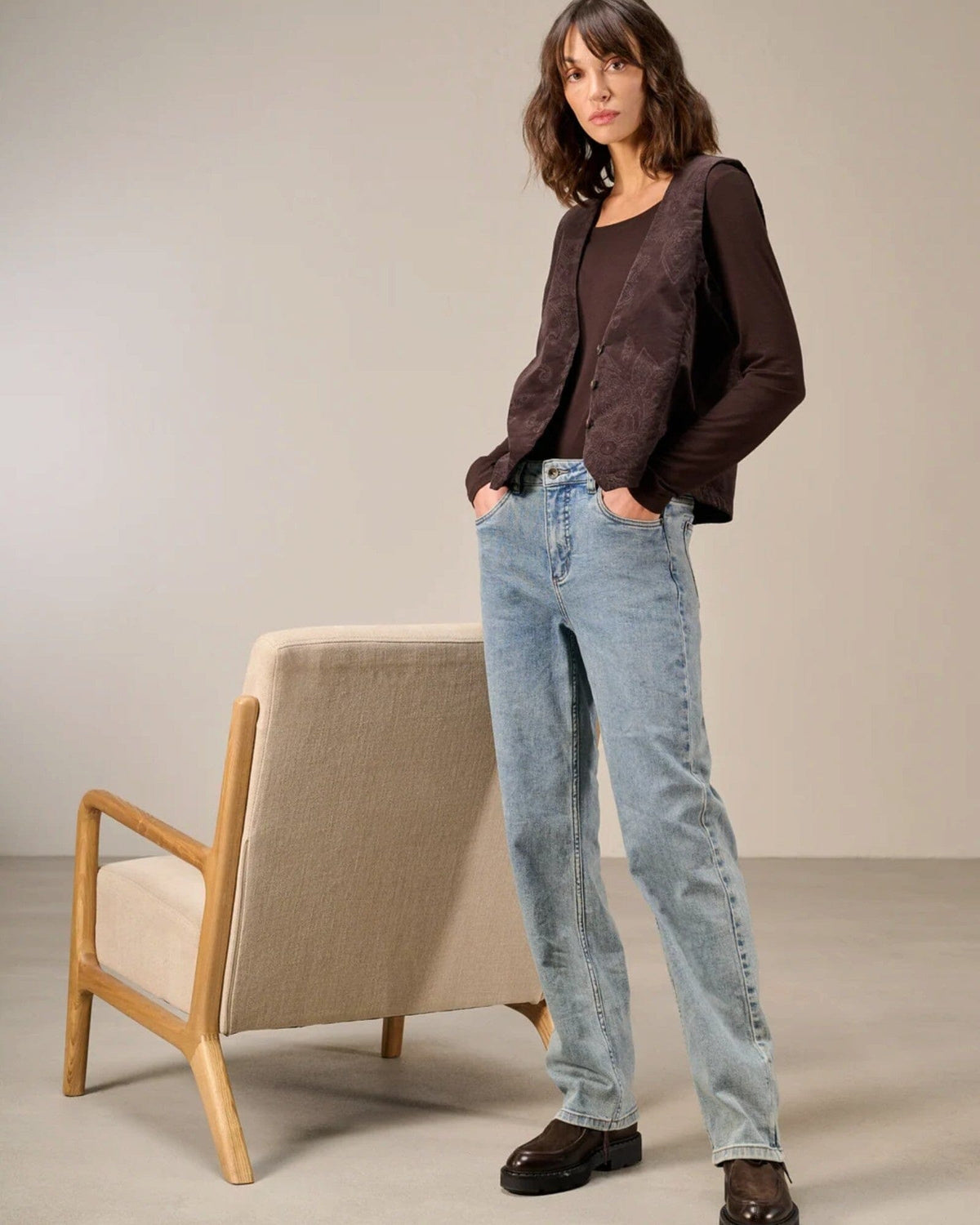 Straight Jeanshose Nile Blue Denim XS 