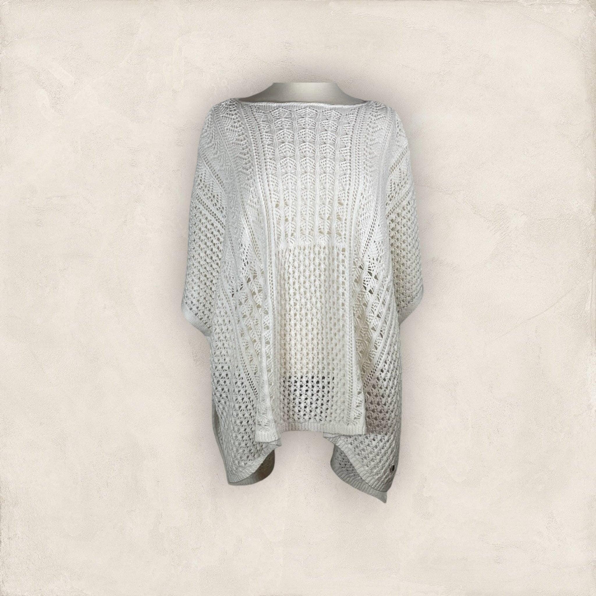 Strickponcho Strukturmuster Damenpulli gestrick Poncho Grace 