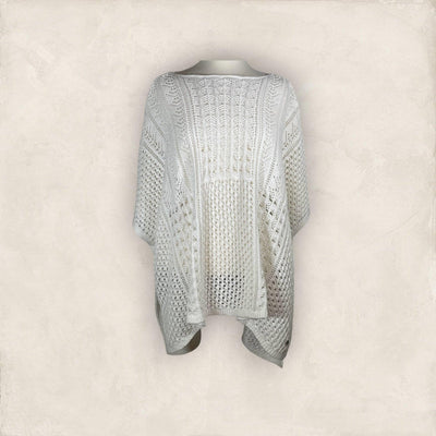 Strickponcho Strukturmuster Damenpulli gestrick Poncho Grace 