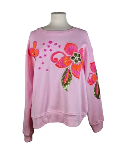 Sweat Flower Pailletten Sweatshirt Grace 604 Pale Rose S 