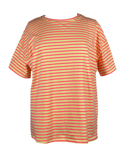 T-Shirt gestreift T-Shirt Kolibri Ulm Gelb/Pink Einheitsgröße 