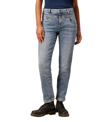 Tapered Ankle Jeanshose Nile Blue Denim S 