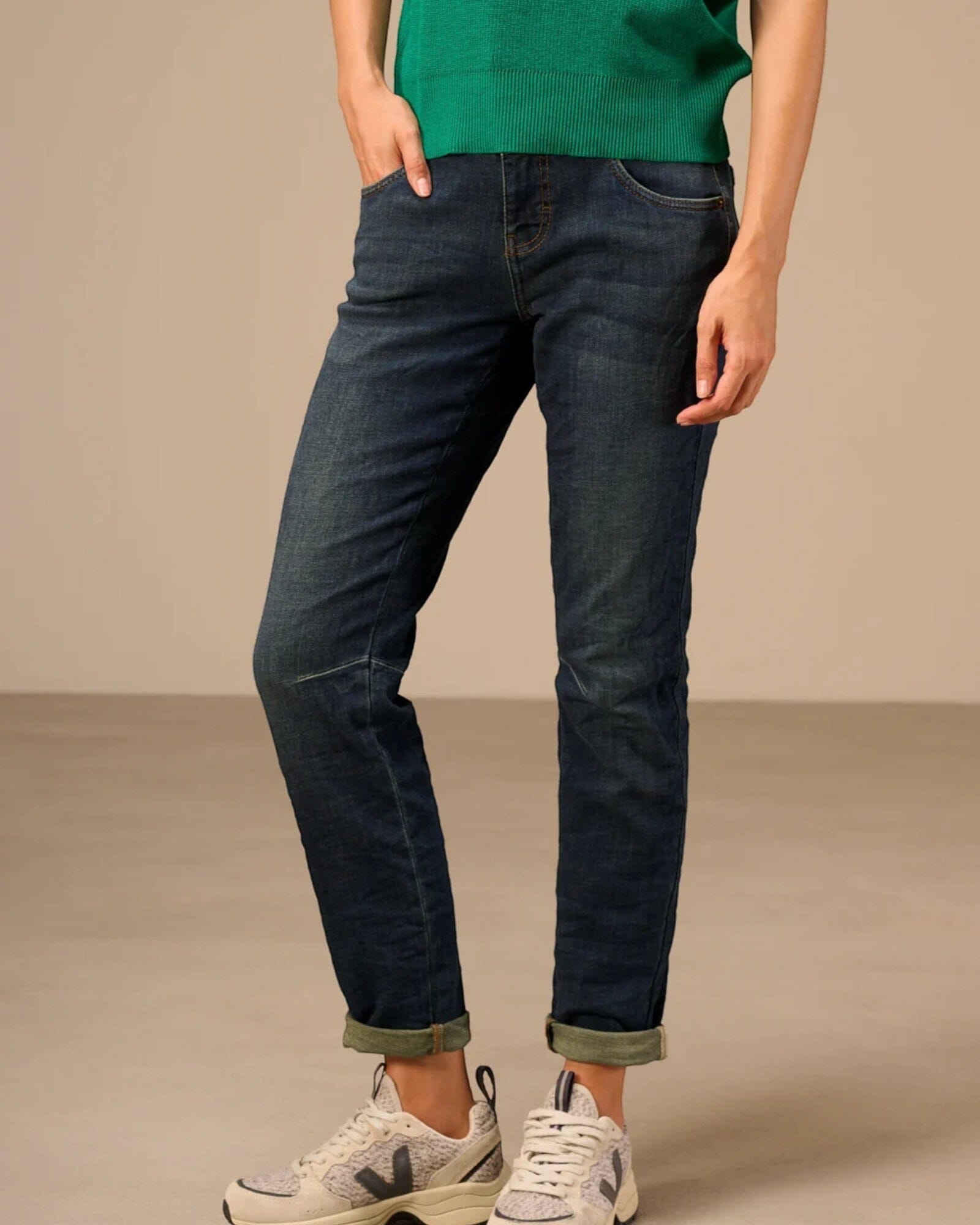 Tapered Ankle Jeanshose Nile Stoned Denim XS 