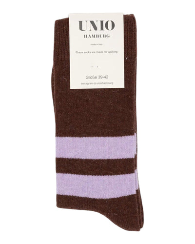 Tennis Cashmere Socken UNIO 09 Brown-Lavender 36-38 