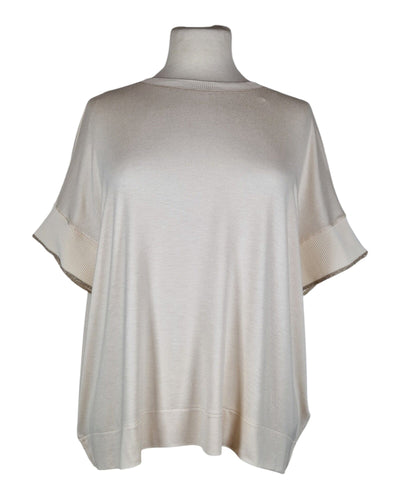 Top Boxy Knit Shirt Summum Woman 122 Ivory S 