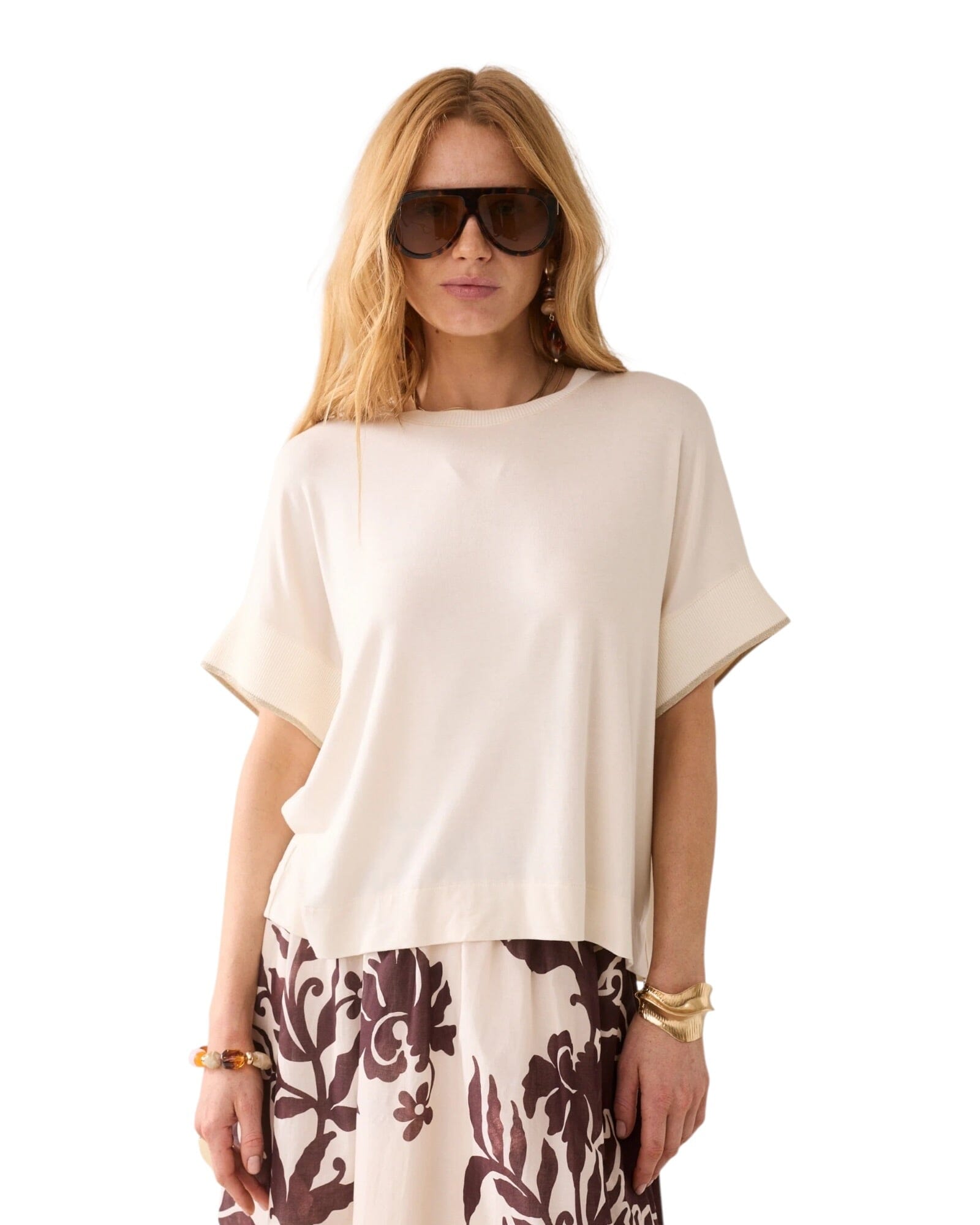 Top Boxy Knit Shirt Summum Woman 