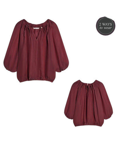 Top Cupro Bluse Summum Woman 558 Merlot 36 