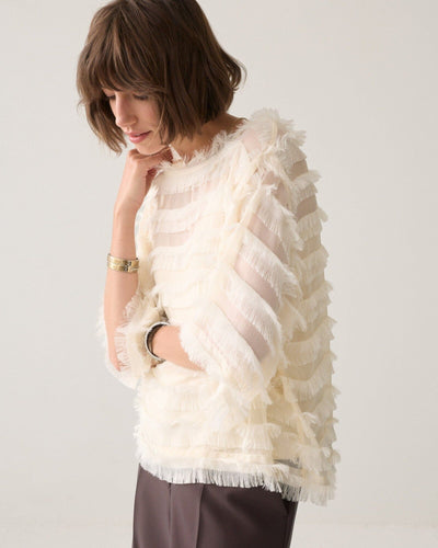 Top Fringe Stripe Bluse Summum Woman 