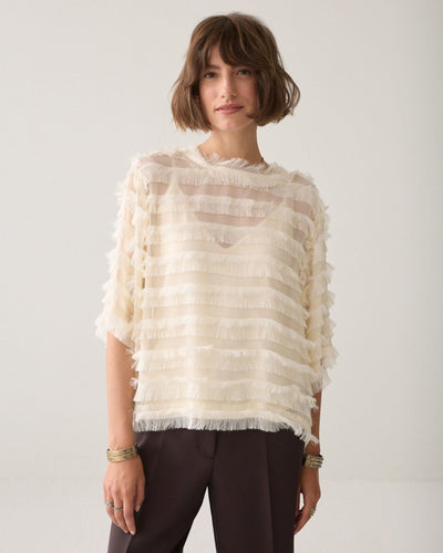 Top Fringe Stripe Bluse Summum Woman 