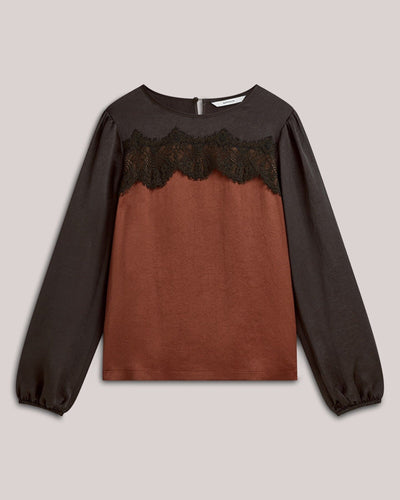 Top Lace Silky Bluse Summum Woman 