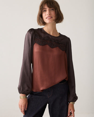 Top Lace Silky Bluse Summum Woman 