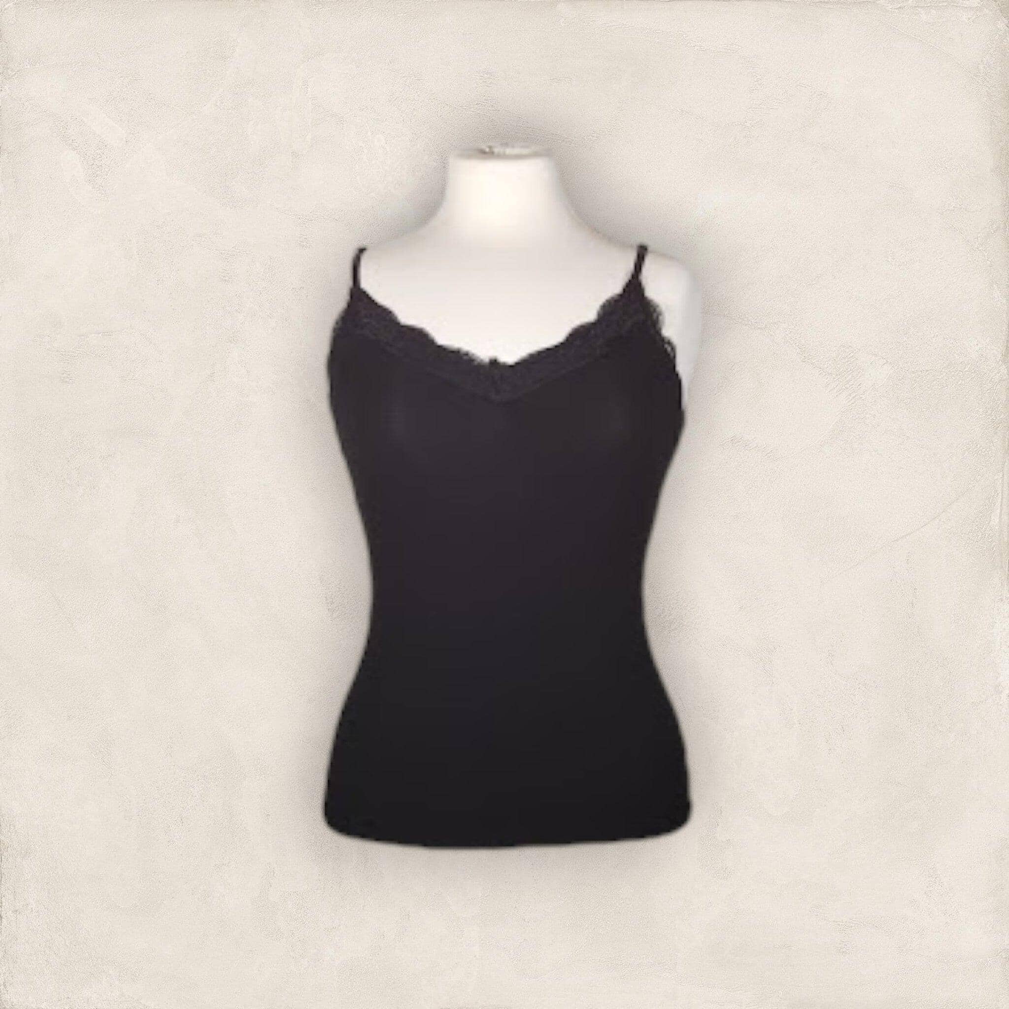 Top mit Spitze Top Olger Schwarz 