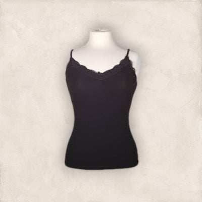 Top mit Spitze Top Olger Schwarz 