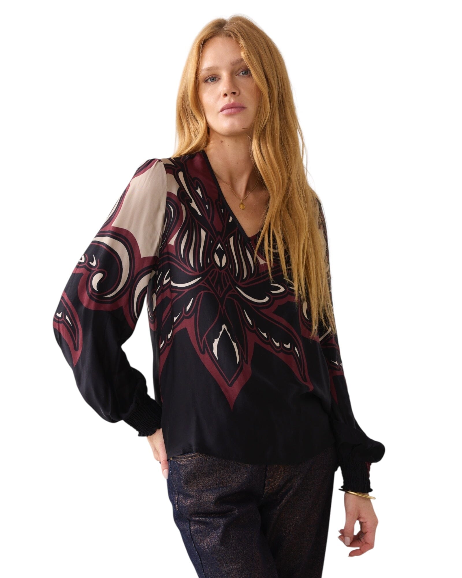 Top V-Neck Bluse Summum Woman 