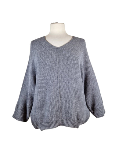 V-Ausschnitt Pullover Pullover Kolibri Ulm Grau Einheitsgröße 