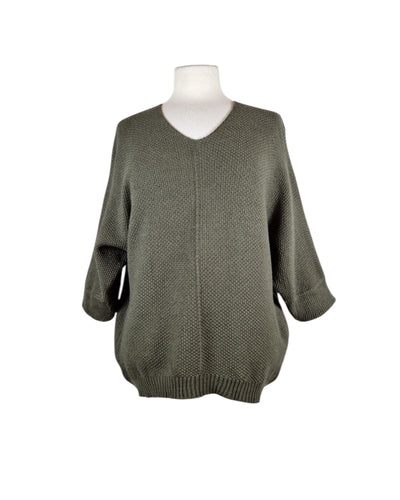 V-Ausschnitt Pullover Pullover Kolibri Ulm Khaki Einheitsgröße 