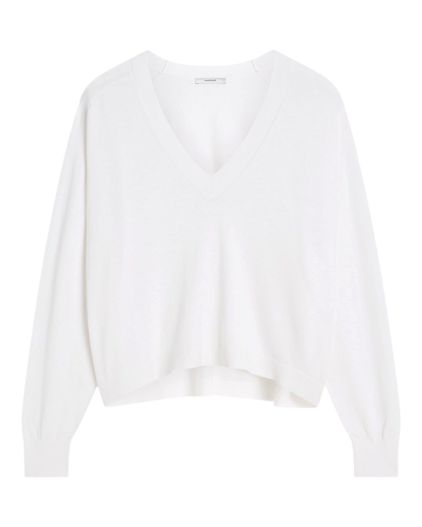 V-Neck Sweater Pullover Summum Woman 115 Offwhite S 
